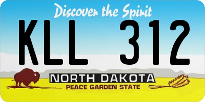 ND license plate KLL312