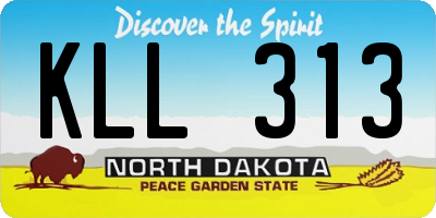 ND license plate KLL313