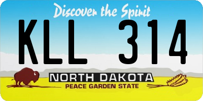 ND license plate KLL314