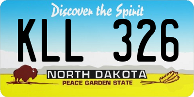 ND license plate KLL326