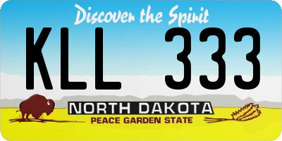 ND license plate KLL333