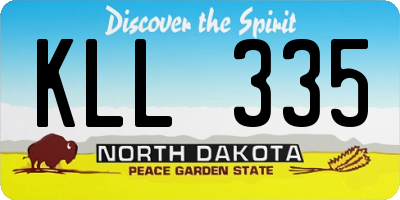 ND license plate KLL335