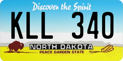 ND license plate KLL340
