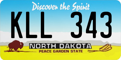 ND license plate KLL343