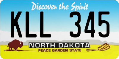 ND license plate KLL345