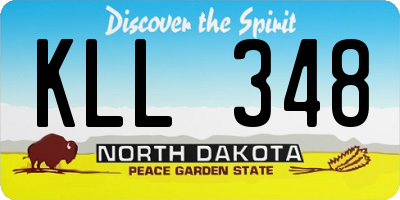ND license plate KLL348