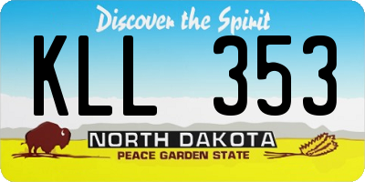 ND license plate KLL353