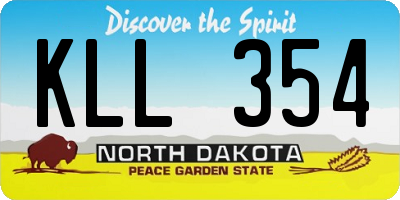 ND license plate KLL354