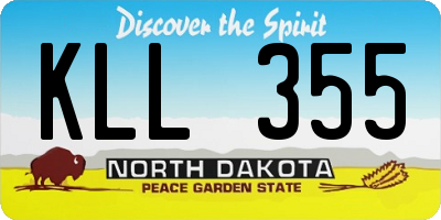 ND license plate KLL355