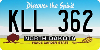 ND license plate KLL362