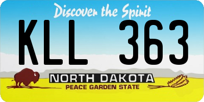 ND license plate KLL363