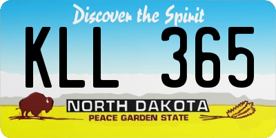 ND license plate KLL365