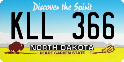 ND license plate KLL366
