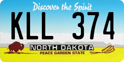 ND license plate KLL374