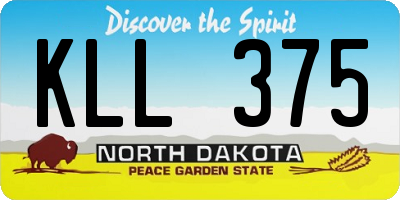 ND license plate KLL375