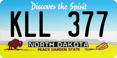 ND license plate KLL377