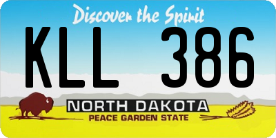 ND license plate KLL386