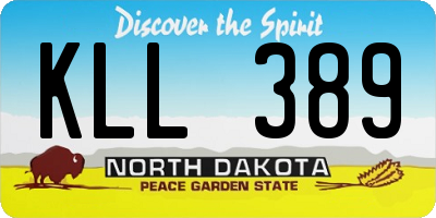 ND license plate KLL389