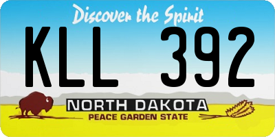 ND license plate KLL392