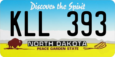 ND license plate KLL393