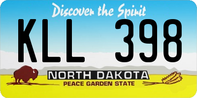 ND license plate KLL398