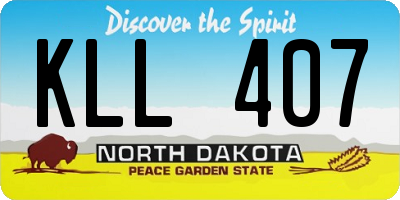 ND license plate KLL407