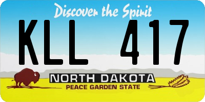 ND license plate KLL417