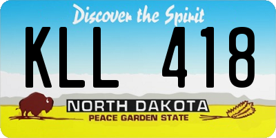 ND license plate KLL418