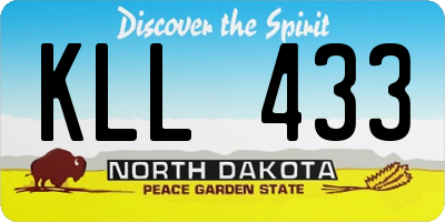 ND license plate KLL433