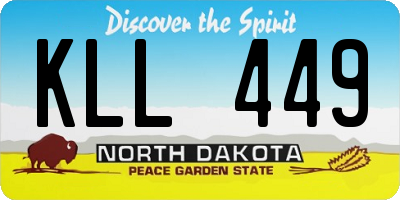 ND license plate KLL449