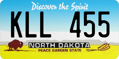 ND license plate KLL455