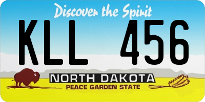 ND license plate KLL456