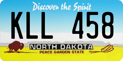 ND license plate KLL458