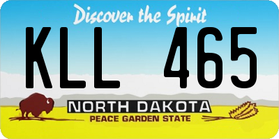 ND license plate KLL465