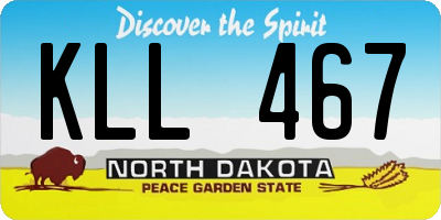 ND license plate KLL467