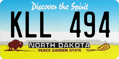 ND license plate KLL494