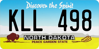 ND license plate KLL498