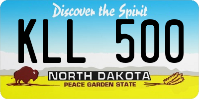 ND license plate KLL500