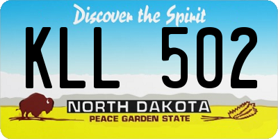 ND license plate KLL502