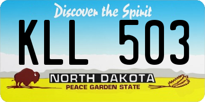 ND license plate KLL503