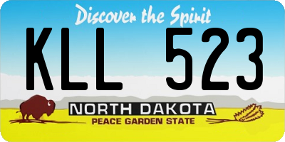 ND license plate KLL523