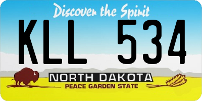 ND license plate KLL534