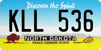 ND license plate KLL536