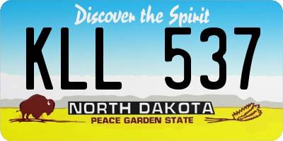 ND license plate KLL537