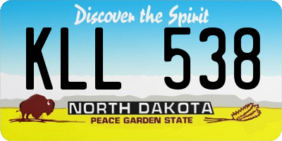 ND license plate KLL538