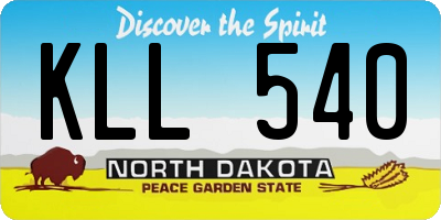 ND license plate KLL540