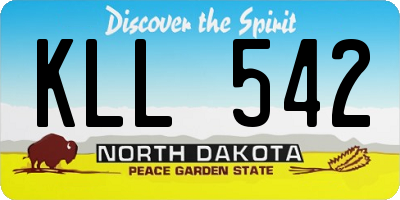 ND license plate KLL542