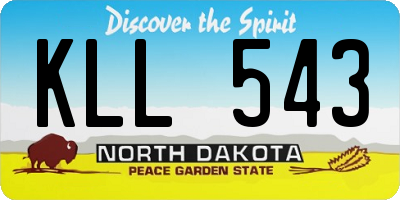 ND license plate KLL543