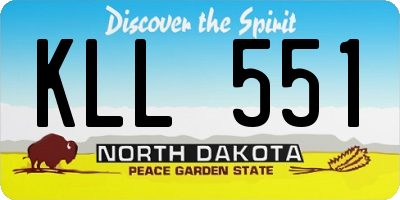 ND license plate KLL551