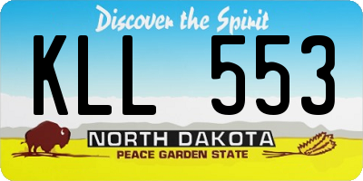 ND license plate KLL553